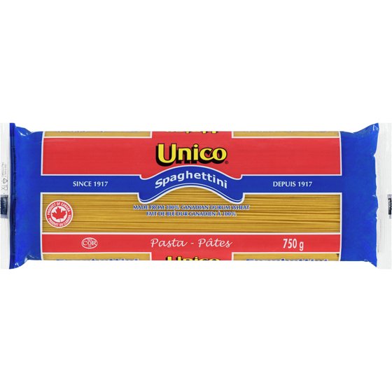 Unico Spaghettini 750 g, $0.44/100g