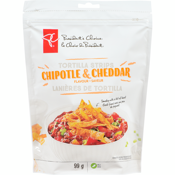 PC Chipotle & Cheddar Flavoured Tortilla Strips PC.ca
