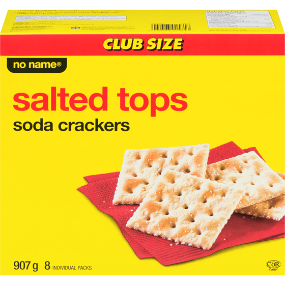 No Name Salted Tops Soda Crackers 907 g, $0.66/100g