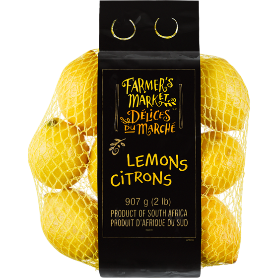 Farmer's Market Lemons, 2 lb Bag 907 g, $0.77/100g