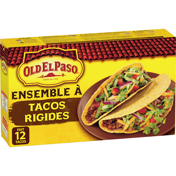 Old El Paso Ensemble à tacos rigides 250 g, 2,60 $/100g