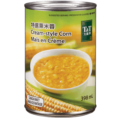 T&T Maïs en crème 398 ml, 0,63 $/100ml