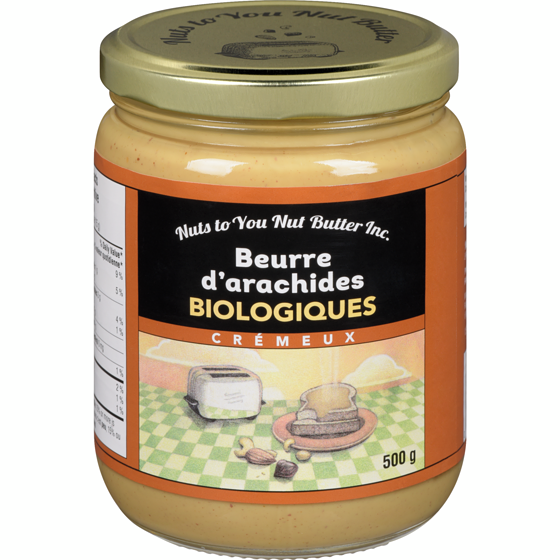 Nuts to You Beurre d'Arachides crèmeux biologique 500 g, 1,50 $/100g