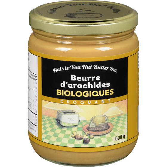 Nuts to You Beurre d’Arachides croquant biologique 500 g, 1,50 $/100g