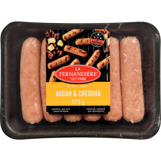 La Fernandiere Sausage, Bacon & Cheddar 375 g, $1.87/100g