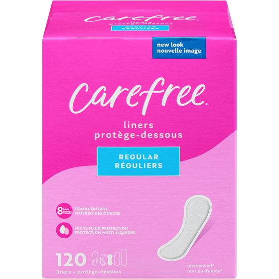 Carefree Protège-dessous Acti-Fresh galbés réguliers 120 ea, 0,08 $/1ch