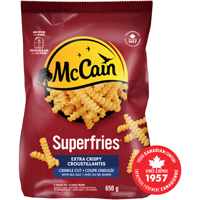 McCain Superfries Extra Crispy Crinkle Cut Fries 650 g, $0.92/100g