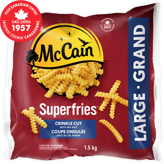 McCain Superfries Crinkle Cut Fries 1.5 kg, $0.53/100g