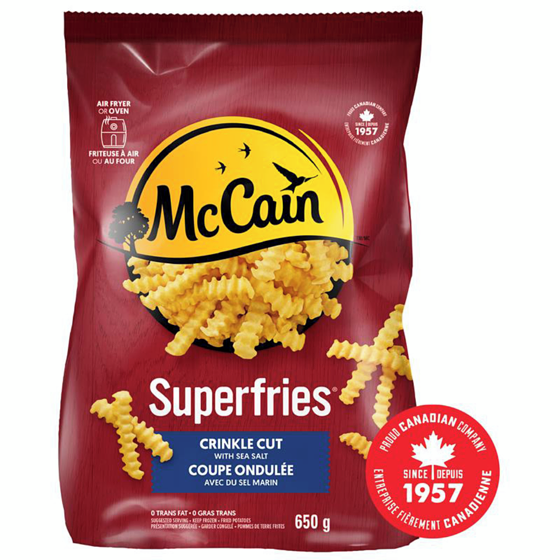 McCain Frites à coupe ondulée Superfriesᴹᴰ 650 g, 0,92 $/100g