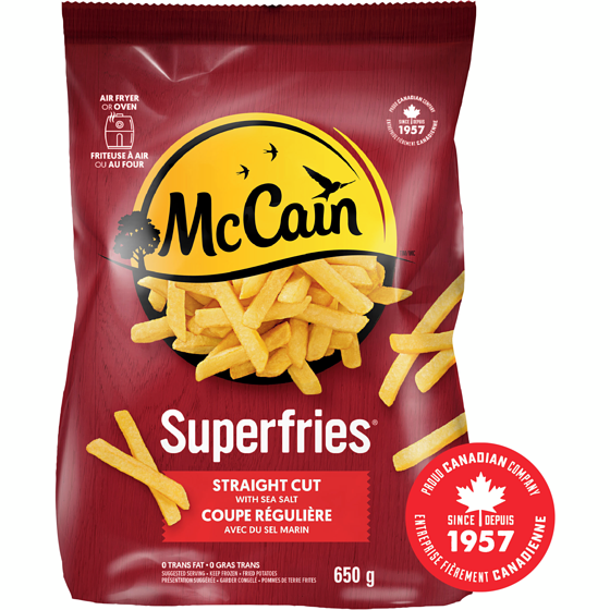McCain Superfries Straight Cut Fries 650 g, $0.92/100g