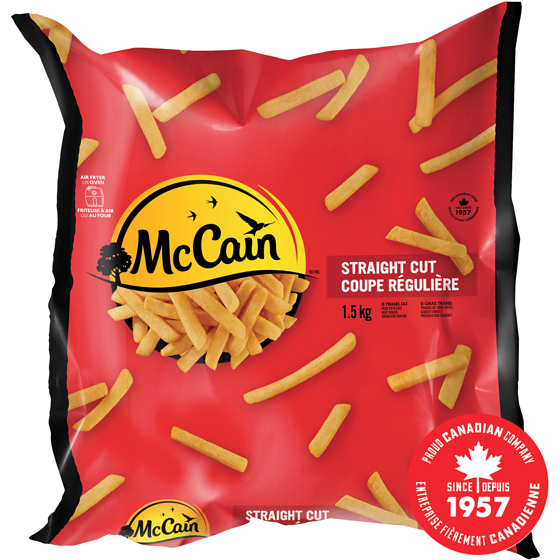 McCain Straight Cut French Fries 1.5 kg, $0.45/100g