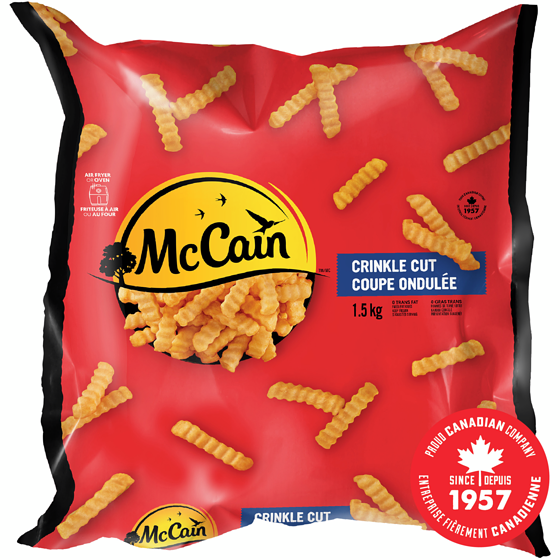McCain Crinkle Cut French Fries 1.5 kg, $0.45/100g