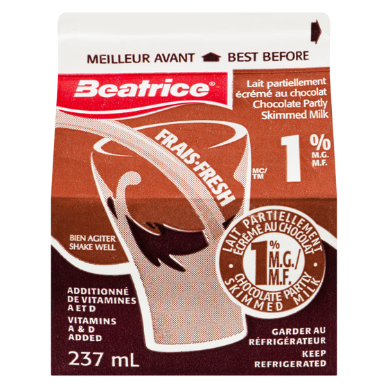 Beatrice 1% Milk, Chocolate 237 ml, $0.60/100ml