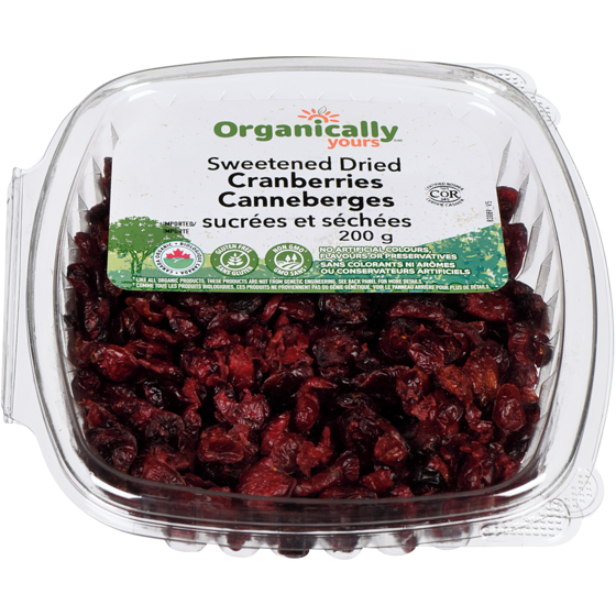 Organically Yours Cranberries 200 g, $4.00/100g