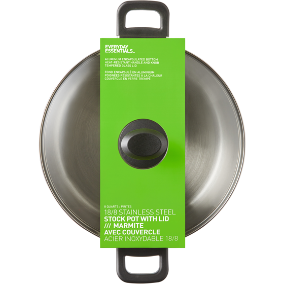 Everyday Essentials 8qt Stainless Steel Stock Pot 1 ea, $33.00/1ea