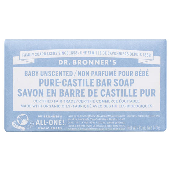 Dr Bronners Pure-Castile Bar Soap Baby Unscented 140 g, $4.64/100g