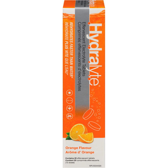Hydralyte Effervescent Electrolyte Tabs, Orange 20 ea, $0.77/1ea