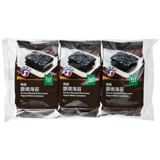T&T Algues rôties coréennes 60 g, 12,48 $/100g