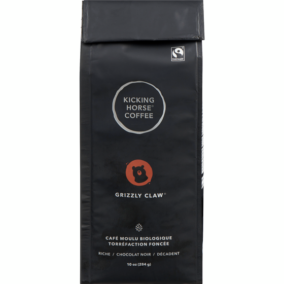 Kicking Horse Café Moulu Biologique Équitable Torréfaction Foncée, Grizzly Claw 284 g, 3,52 $/100g