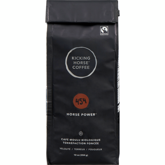 Kicking Horse Café Moulu Biologique Équitable Torréfaction Foncée, 454 Horse Power 284 g, 6,33 $/100g