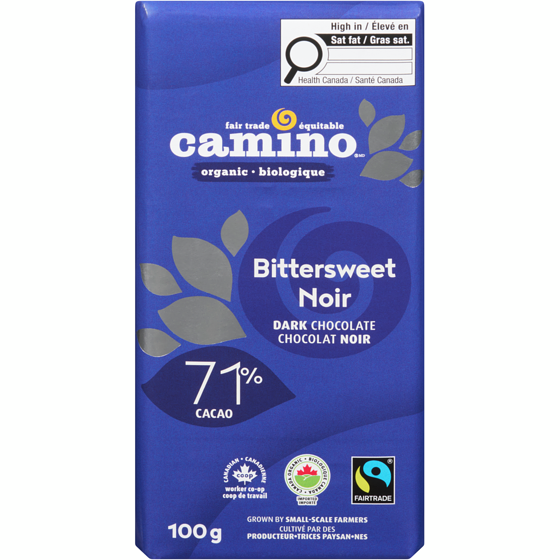 Camino Organic Bittersweet Chocolate Bar 100 g, $7.49/100g