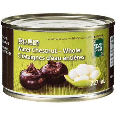 T&T Châtaignes d’eau entières 227 ml, 0,57 $/100ml