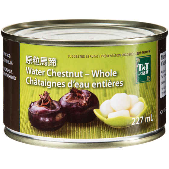 T&T Châtaignes d’eau entières 227 ml, 0,57 $/100ml