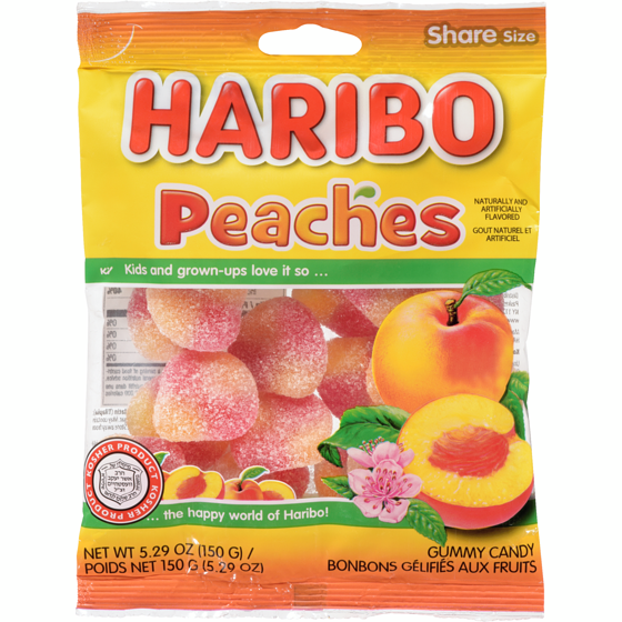 Haribo Peaches Share Size Gummy Candy 150 g, $5.99/100g