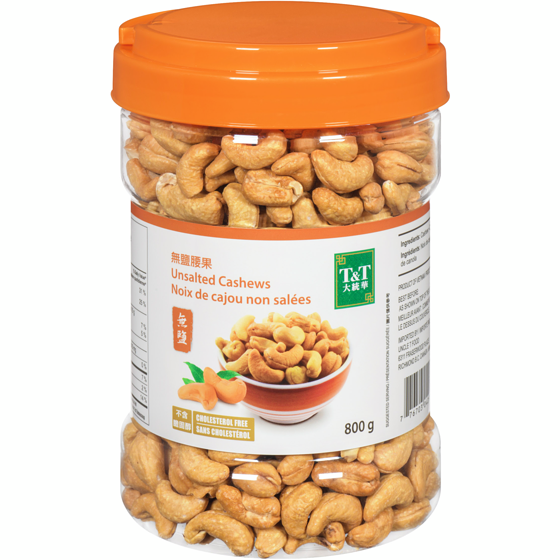 T&T Cashews, Unsalted 800 g, $2.25/100g