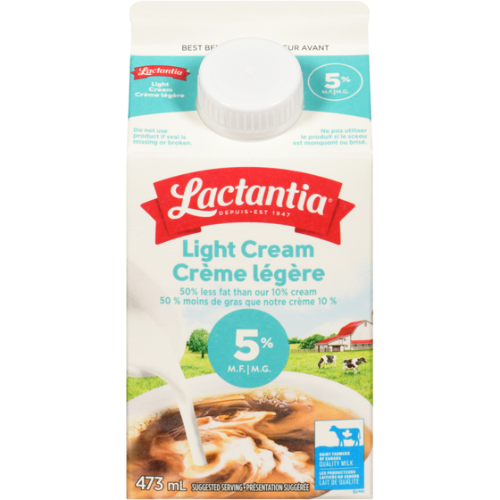 Lactantia Crémette 5% 473 ml, 0,70 $/100ml