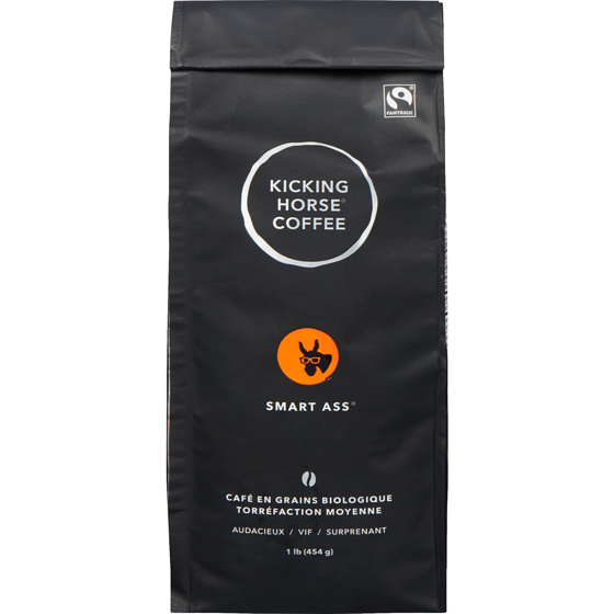 Kicking Horse Café En Grains Biologique Équitable Torréfaction Moyenne, Smart Ass 454 g, 5,50 $/100g