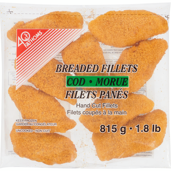 null Filets de morue panés 815 g, 1,84 $/100g