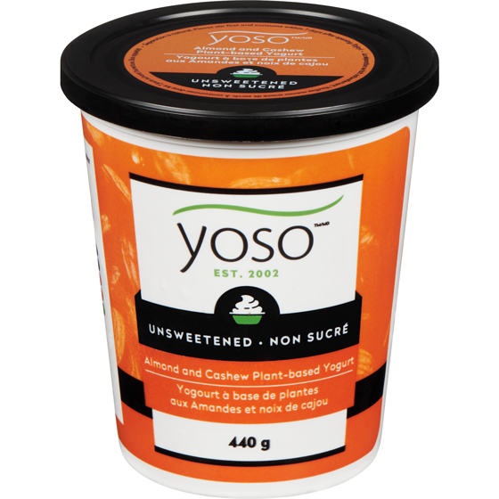 Yoso Cultured Almond And Cashew Yogurt, Unsweetened 440 g, $1.48/100g