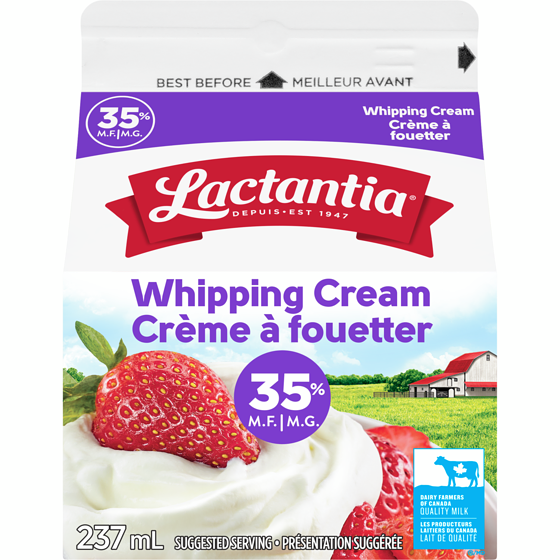 Lactantia Crème à fouetter 35 % 237 ml, 1,60 $/100ml