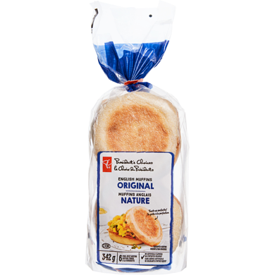 President's Choice Original English Muffins 342 g, $1.02/100g