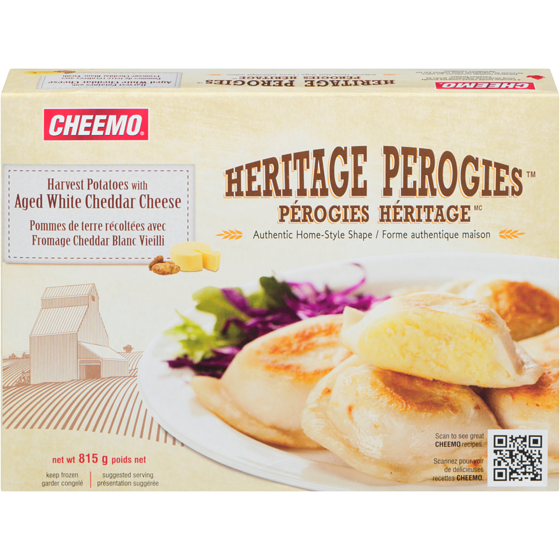 Cheemo Pérogies Héritage avec pommes de terre récoltées et fromage cheddar blanc vieilli 815 g, 0,31 $/100g