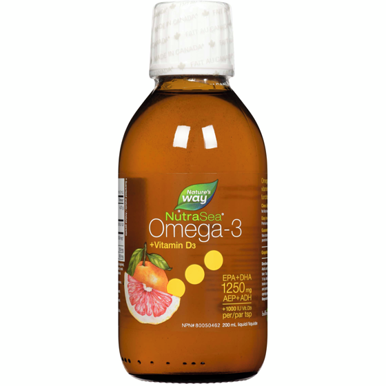 NutraSea Vitamin D Liquid Omega 3 EPA and DHA 200ml, Grapefruit Tangerine 200 ml, $15.50/100ml