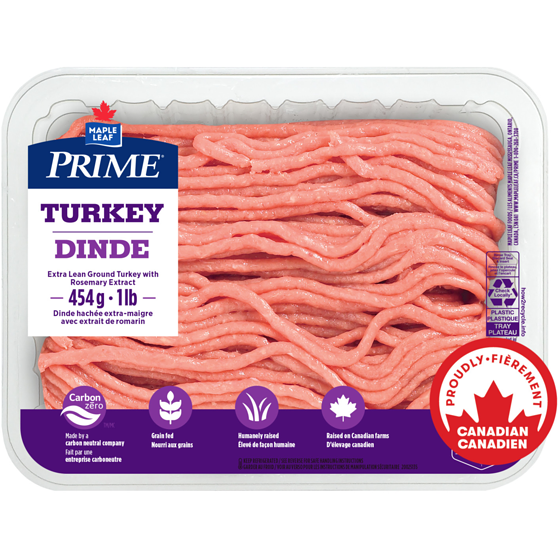 Maple Leaf Extra Lean Ground Turkey 454 g, $1.76/100g