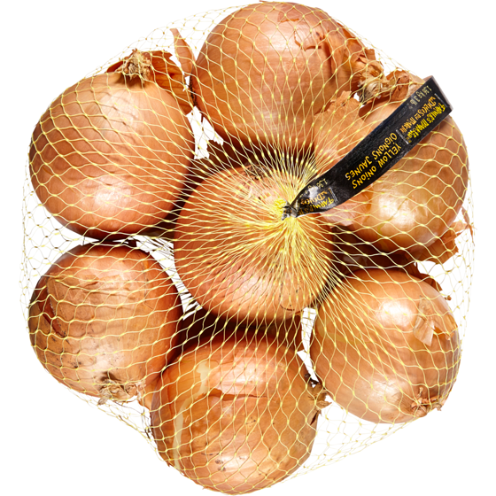 Farmer's Market Yellow Onions, 3 lb Bag 1.36 kg, $0.33/100g