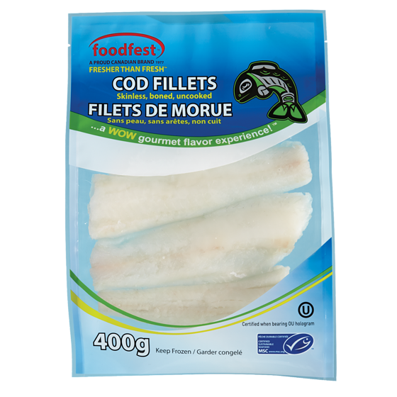 Foodfest Kosher Cod Fillets 400 g, $2.63/100g