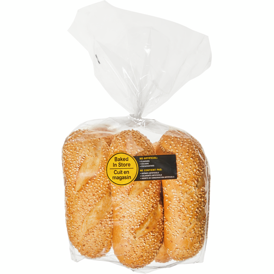 null Panini Rolls, White Sesame 357 g, $1.26/100g