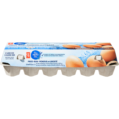 PC Blue Menu Blue Menu Free Run Large Brown Eggs 12 Pack 12 ea, $0.65/1ea
