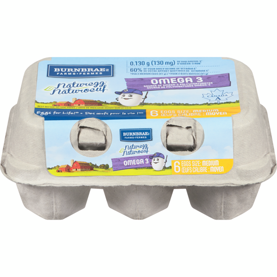 Burnbrae Farms Naturegg Omega 3 White Eggs 6 ea, $0.68/1ea