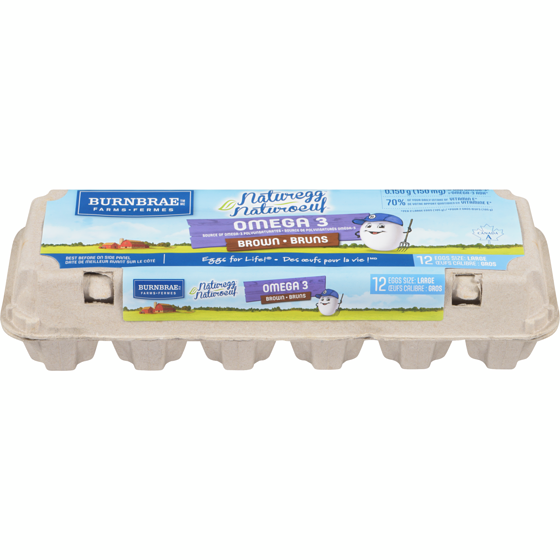 Burnbrae Farms Naturegg Omega 3 Brown Eggs, Large 12 ea, $0.58/1ea