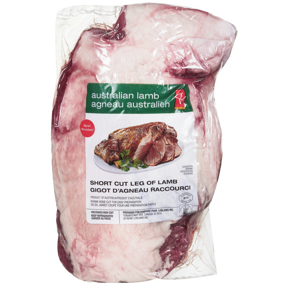 le Choix du Président Gigot d’agneau australien raccourci frais 24,21 $/1kg 10,98 $/1lb