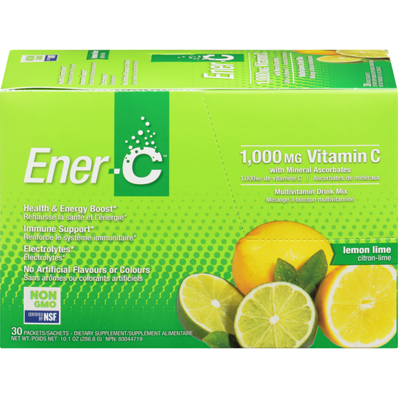 Ener C Préparation pour boisson Ener-C, citron et lime 30 ea, 0,62 $/1ch