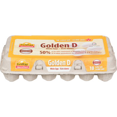 Goldegg Golden D White Eggs, Large 18 ea, $0.43/1ea