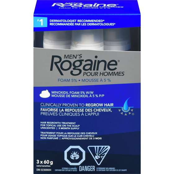 Rogaine Men's Foam 5% Hair Regrowth Treatment 3x60.0 g, $79.44/100g