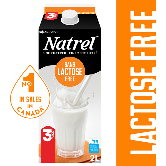 Natrel Lactose Free 3.25% Homogenized Milk 2 l, $0.35/100ml