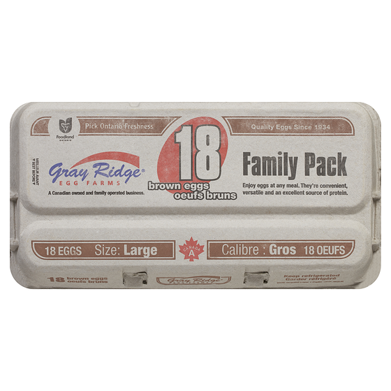 Gray Ridge Brown Eggs, Large 18 ea, $0.41/1ea